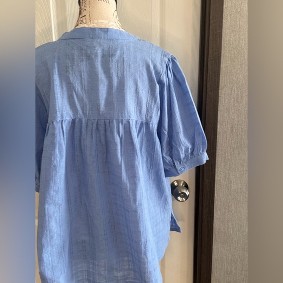 a.n.a Light Blue Button-Up Blouse - Picture 10 of 15